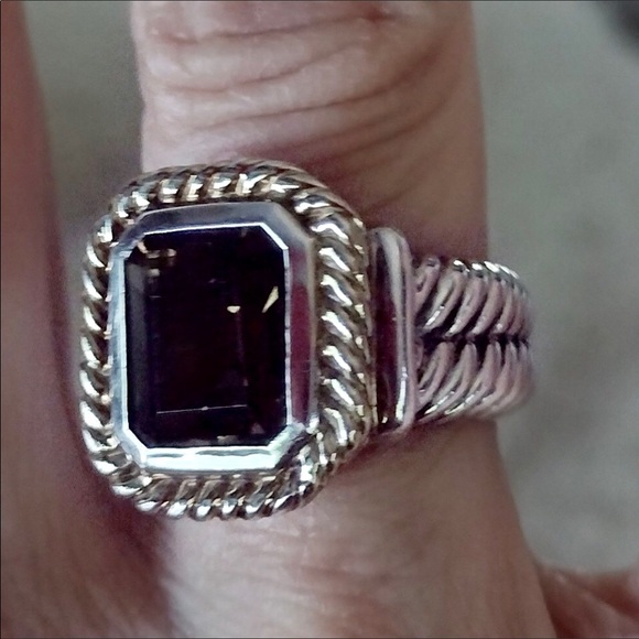 CNA Pranda Sterling Silver & 14K Smoky Quartz Ring Size 6 - Picture 4 of 7